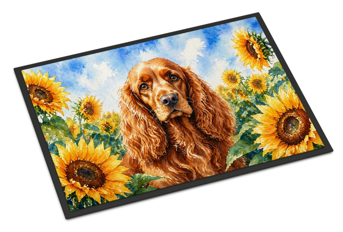 DAC6059JMAT 24 x 36 in. Cocker Spaniel in Sunflowers Doormat