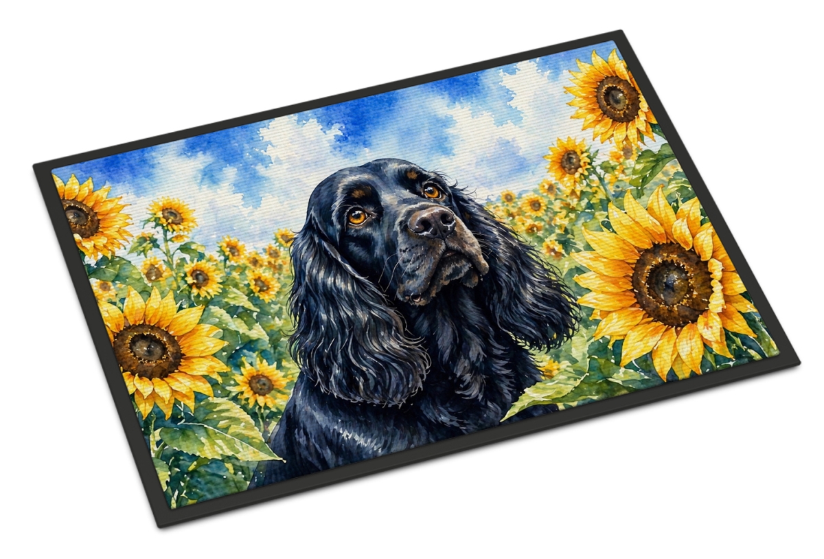 DAC6060JMAT 24 x 36 in. Cocker Spaniel in Sunflowers Doormat