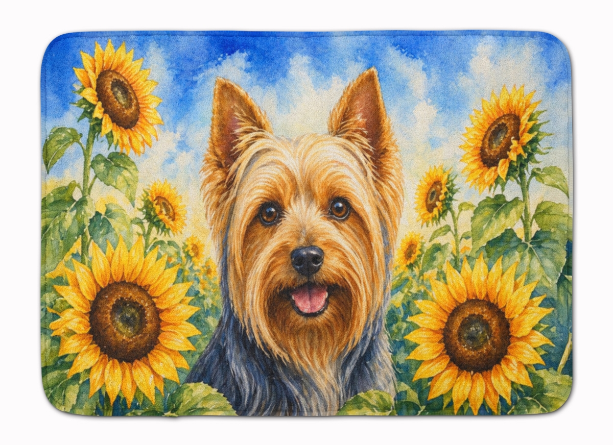 DAC6165RUG 19 x 27 in. Silky Terrier in Sunflowers Memory Foam Kitchen Mat