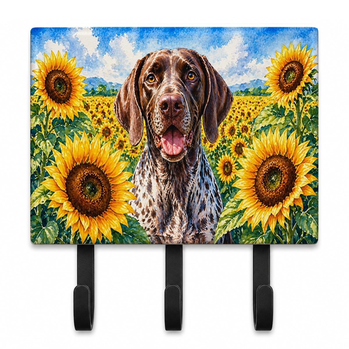 DAC6085TH68 9 x 6 in. German Shorthaired Pointer in Sunflowers Leash or Key Holder