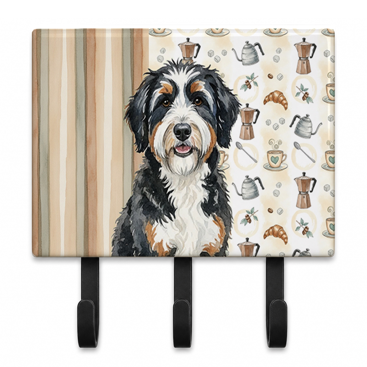 WDK7312TH68 9 x 6 in. Berndoodle Coffee Bar Leash or Key Holder