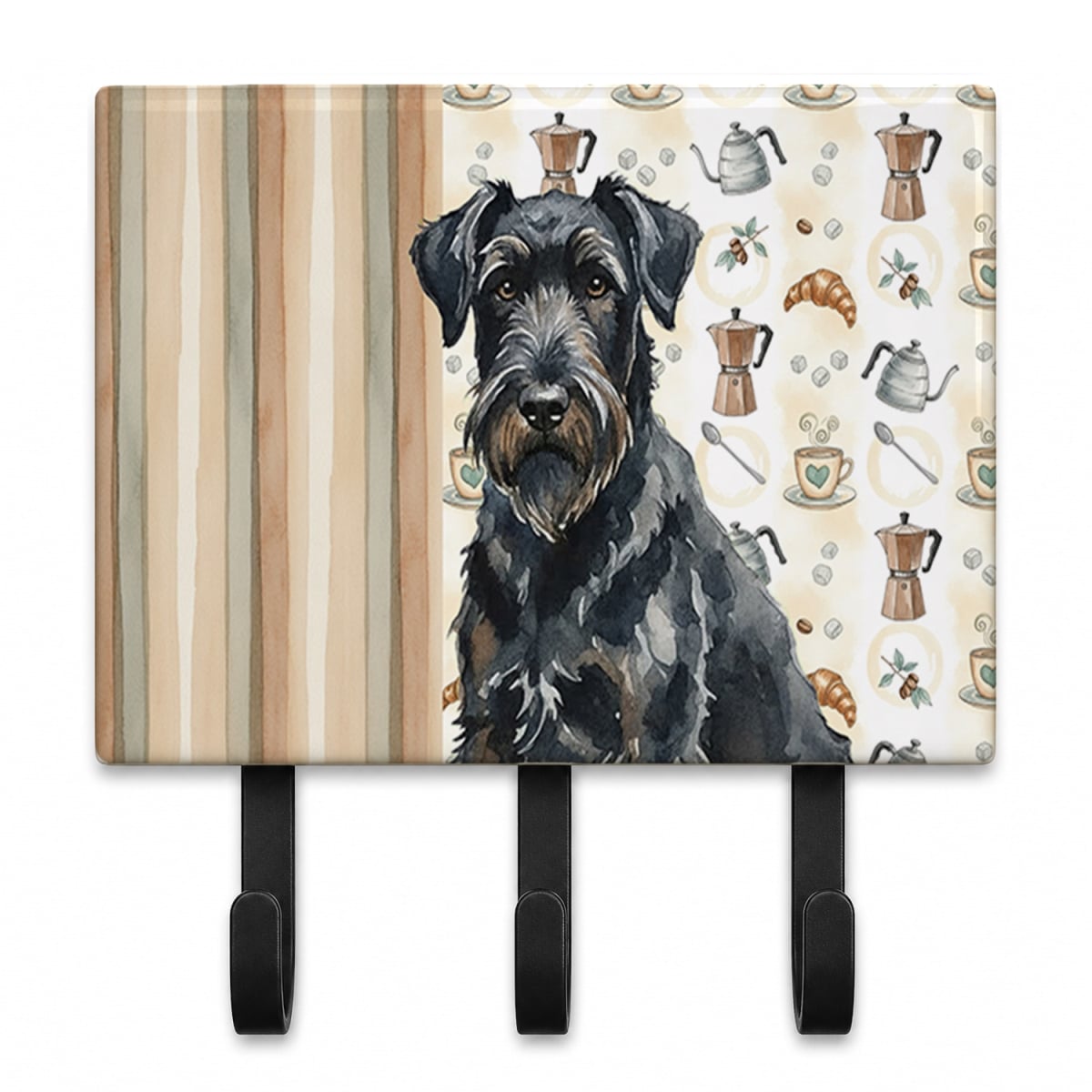 WDK7316TH68 9 x 6 in. Black Russian Terrier Coffee Bar Leash or Key Holder