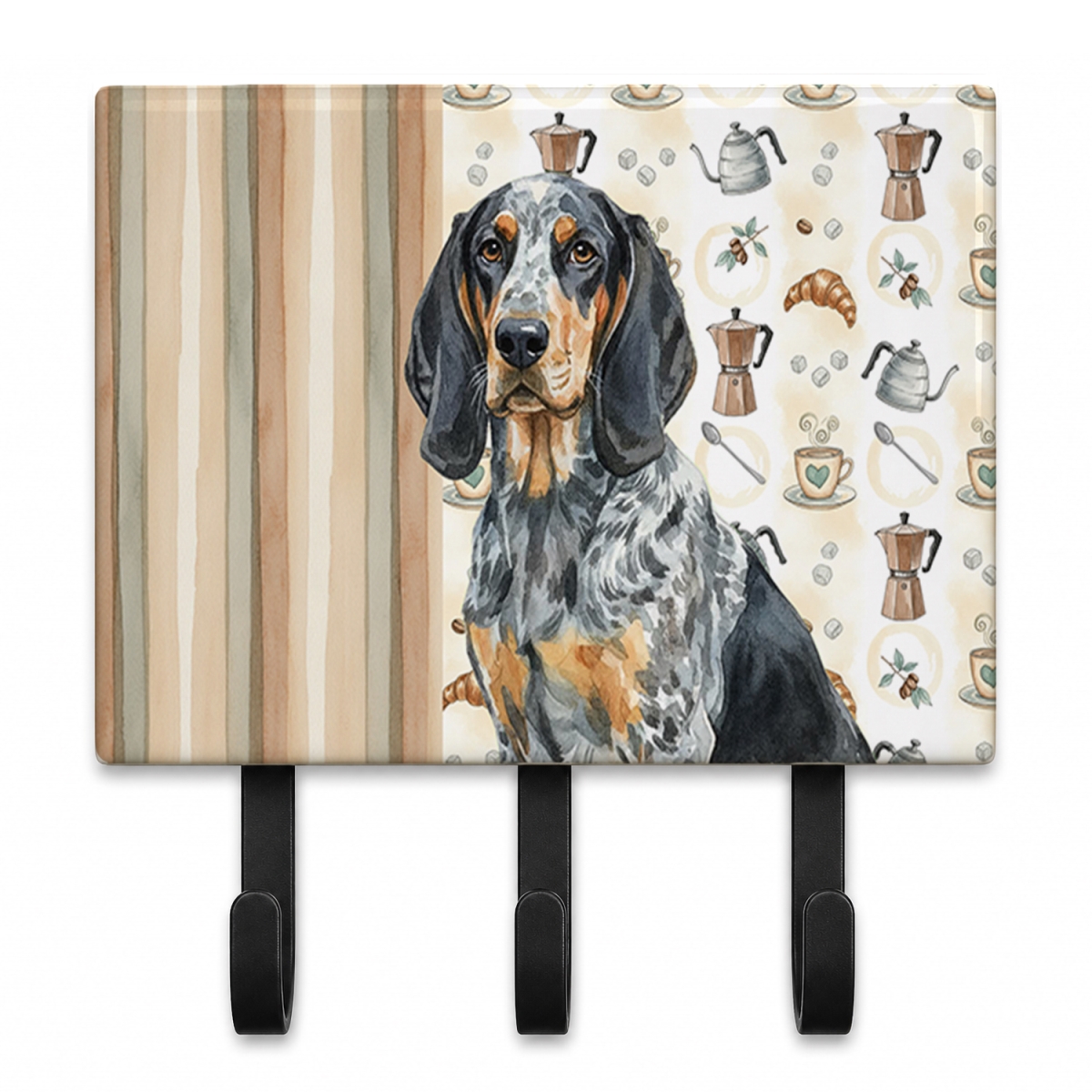 WDK7319TH68 9 x 6 in. Bluetick Coonhound Coffee Bar Leash or Key Holder