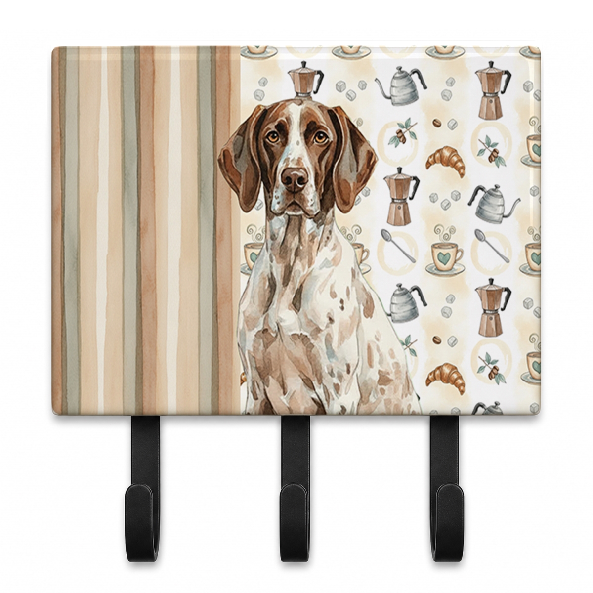 WDK7448TH68 9 x 6 in. German Shorthaired Pointer Coffee Bar Leash or Key Holder