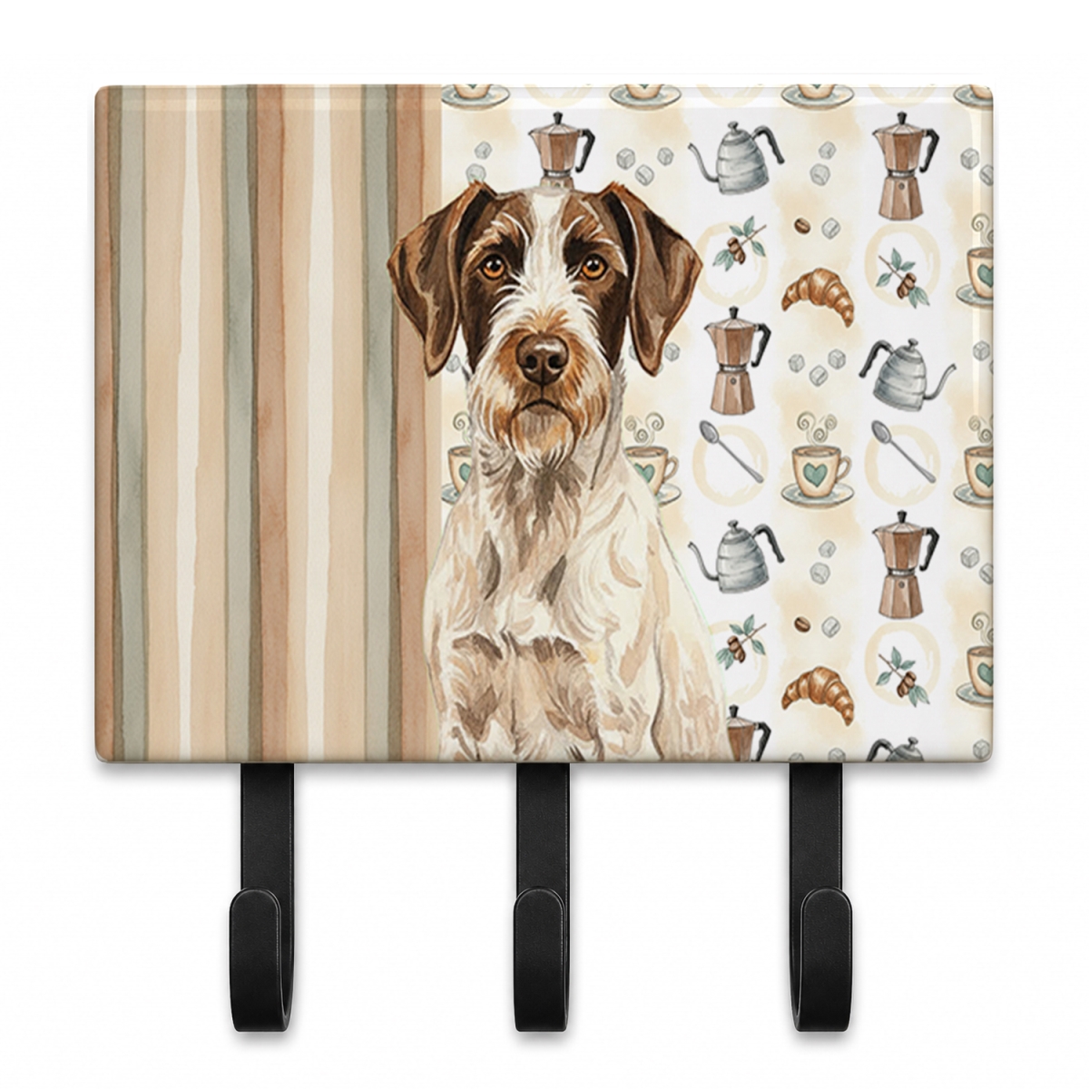 WDK7449TH68 9 x 6 in. Liver & White German Wirehaired Pointer Coffee Bar Leash or Key Holder