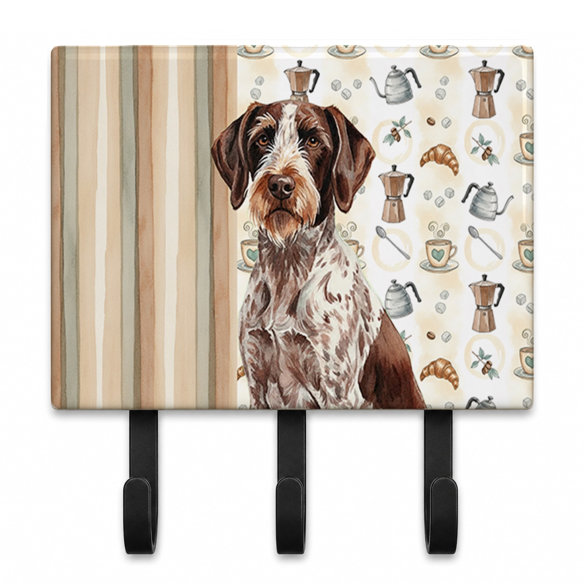 WDK7450TH68 9 x 6 in. Roan German Wirehaired Pointer Coffee Bar Leash or Key Holder