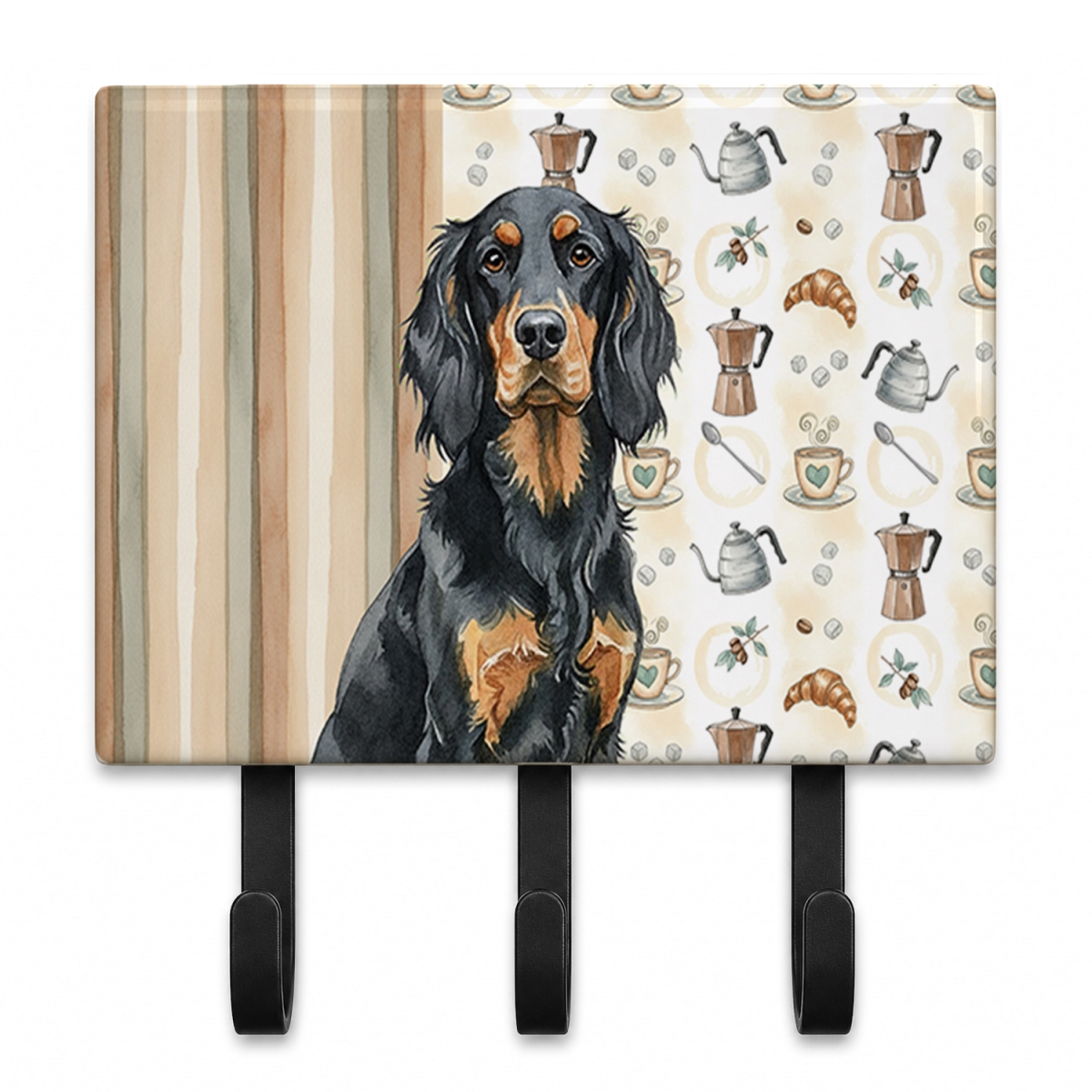 WDK7453TH68 9 x 6 in. Gordon Setter Coffee Bar Leash or Key Holder