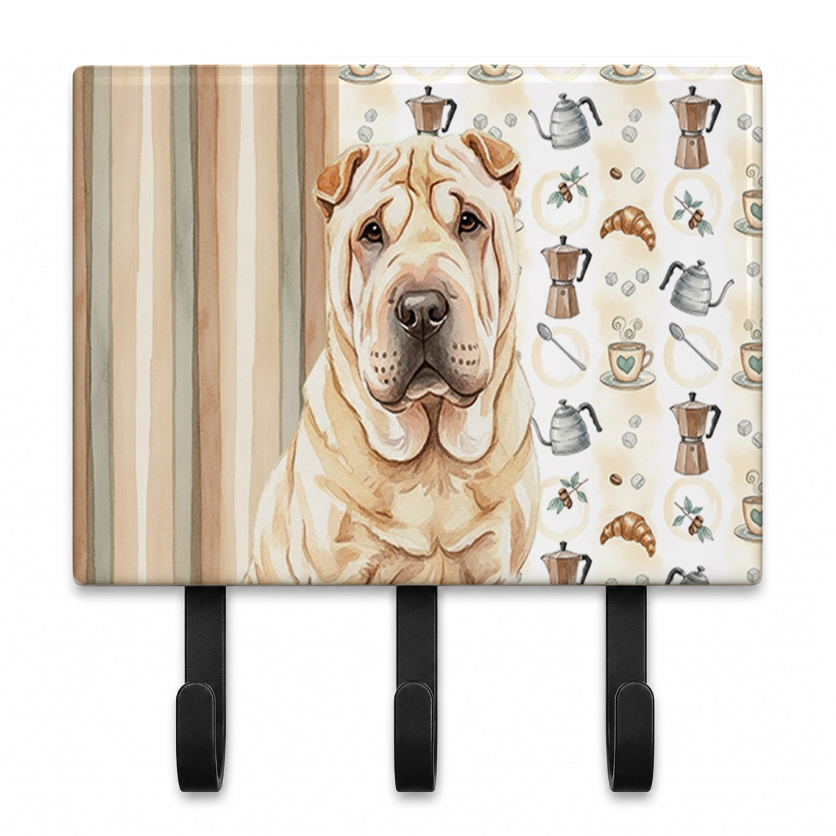 WDK7608TH68 9 x 6 in. Shar Pei Coffee Bar Leash or Key Holder