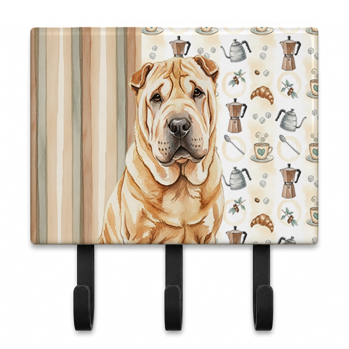 WDK7609TH68 9 x 6 in. Red Shar Pei Coffee Bar Leash or Key Holder