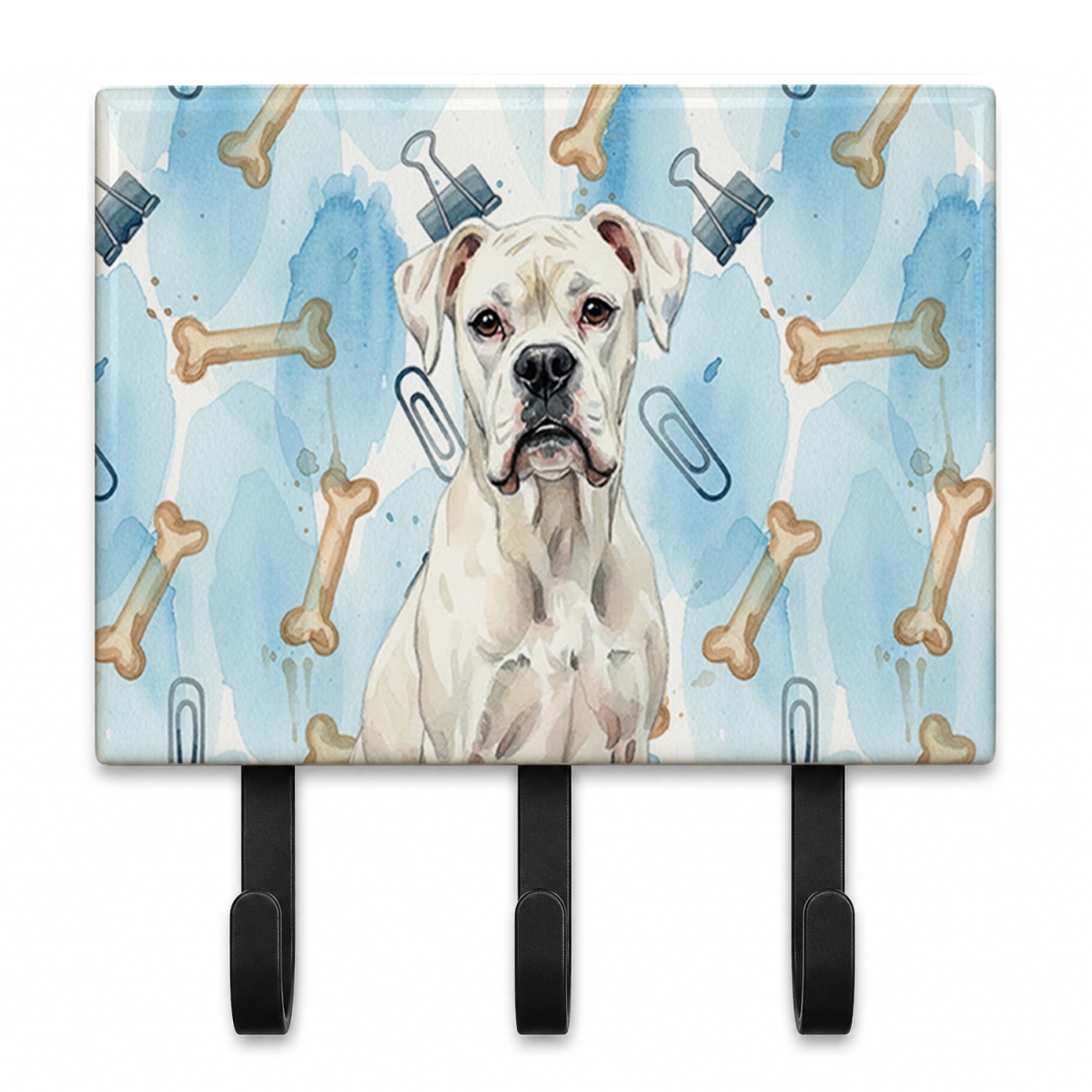 DAC9197TH68 9 x 6 in. White Boxer Coworker Leash or Key Holder