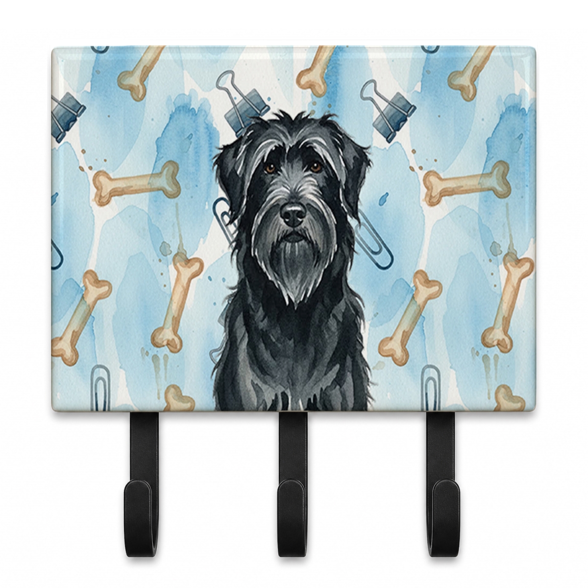 DAC9200TH68 9 x 6 in. Black Briard Coworker Leash or Key Holder