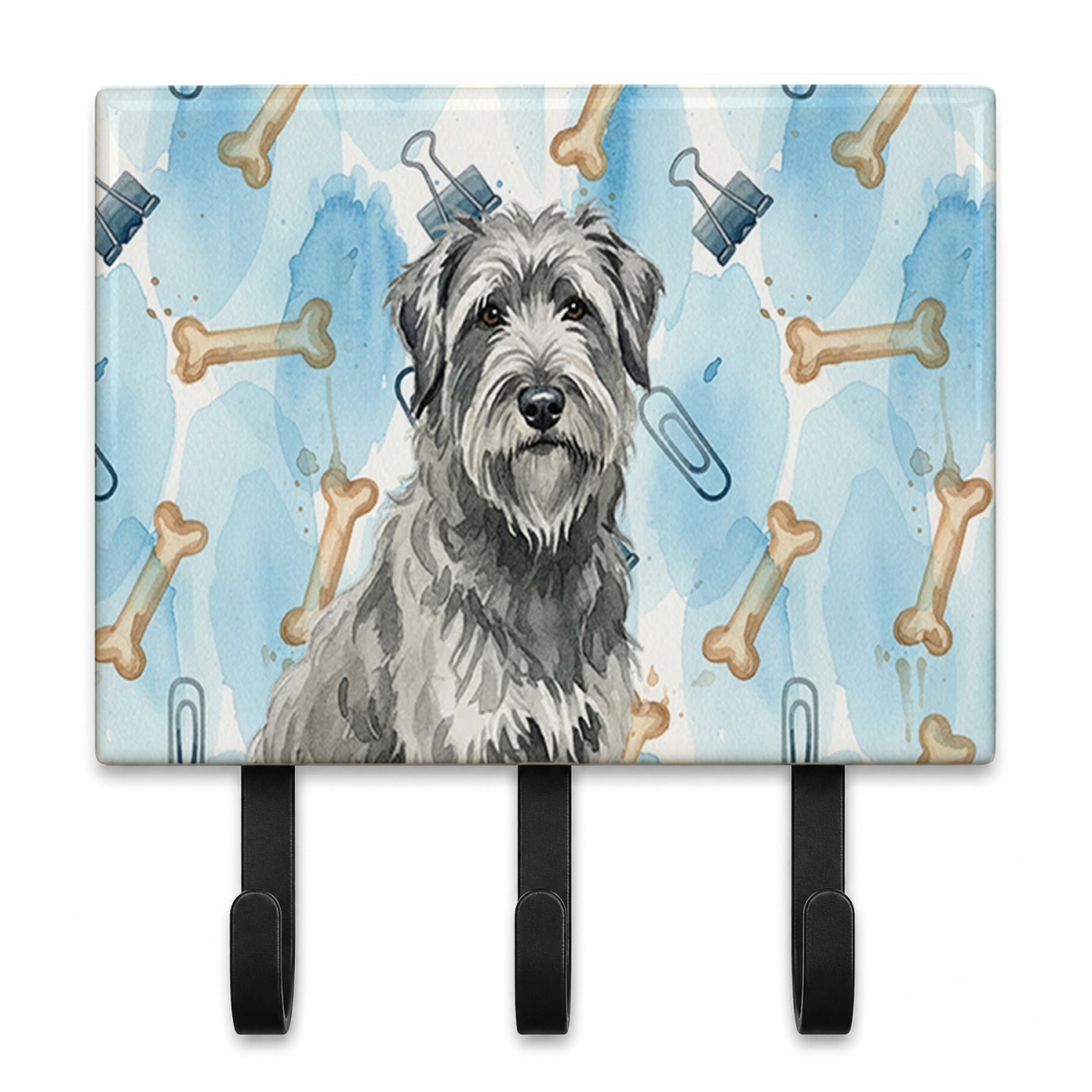 DAC9201TH68 9 x 6 in. Gray Briard Coworker Leash or Key Holder