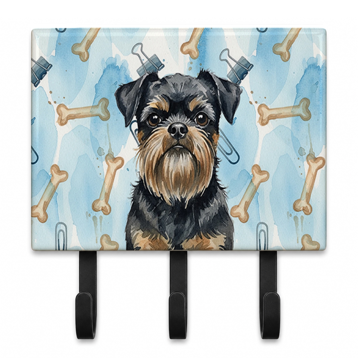 DAC9207TH68 9 x 6 in. Black & Tan Brussels Griffon Coworker Leash or Key Holder