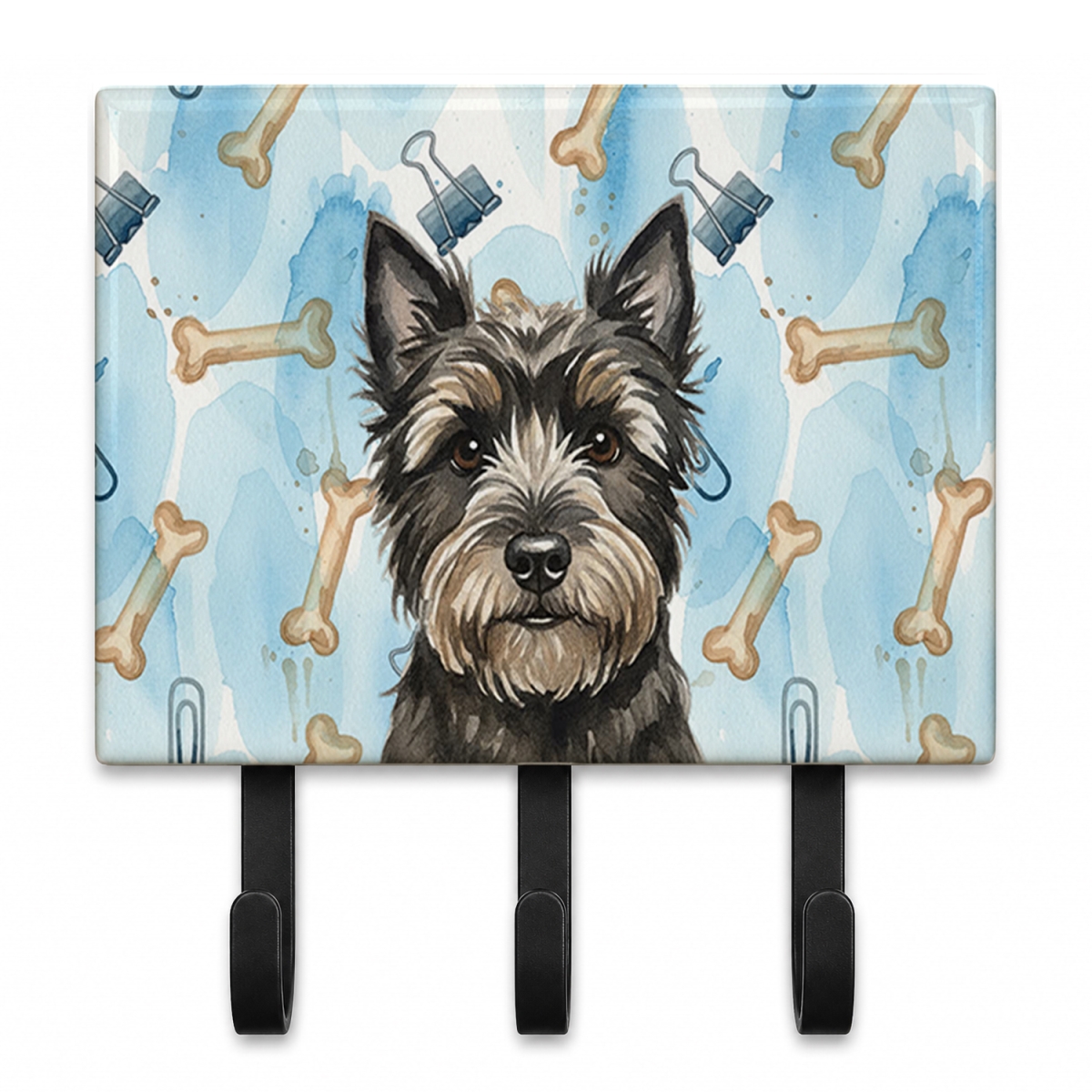DAC9216TH68 9 x 6 in. Black Cairn Terrier Coworker Leash or Key Holder