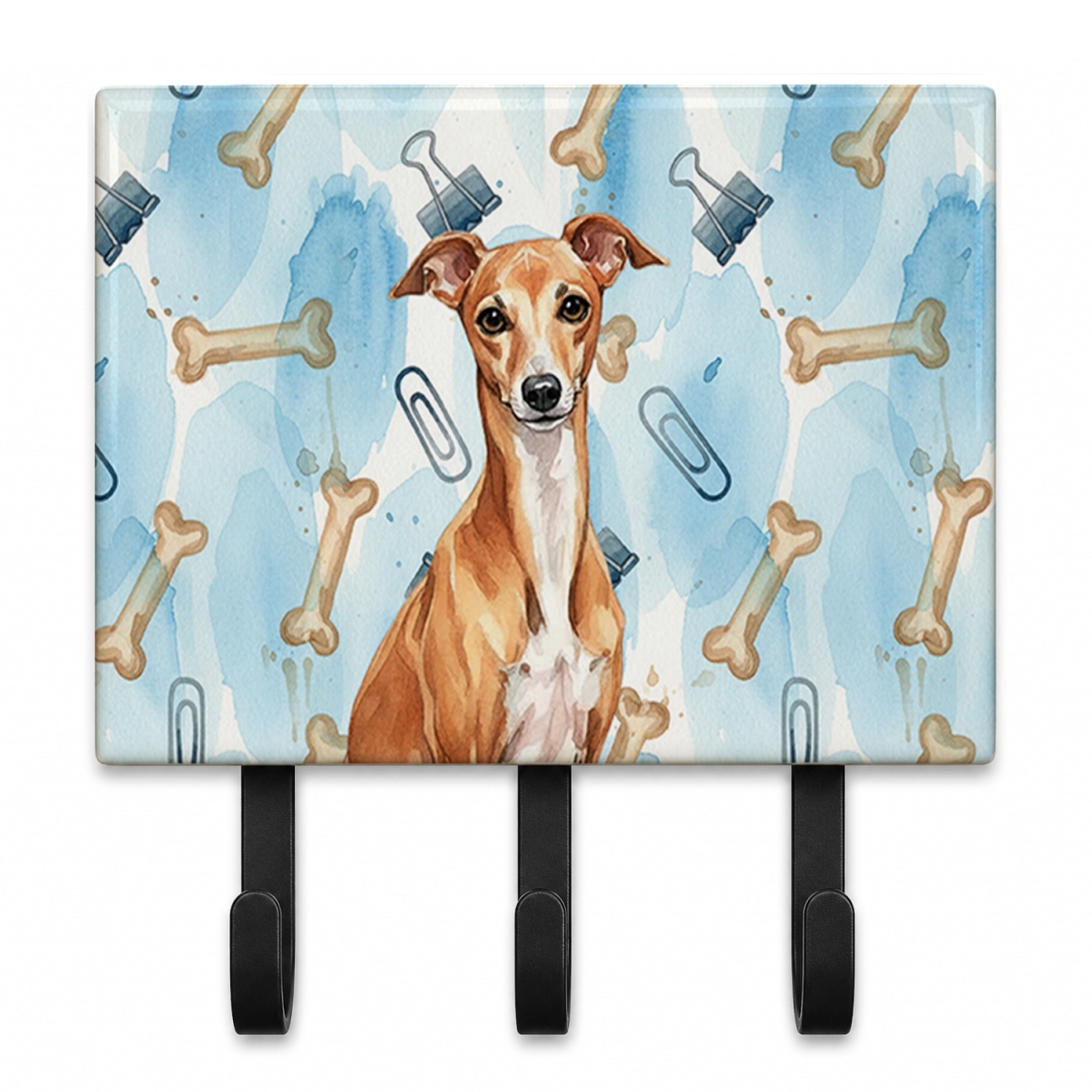 DAC9341TH68 9 x 6 in. Red Italian Greyhound Coworker Leash or Key Holder