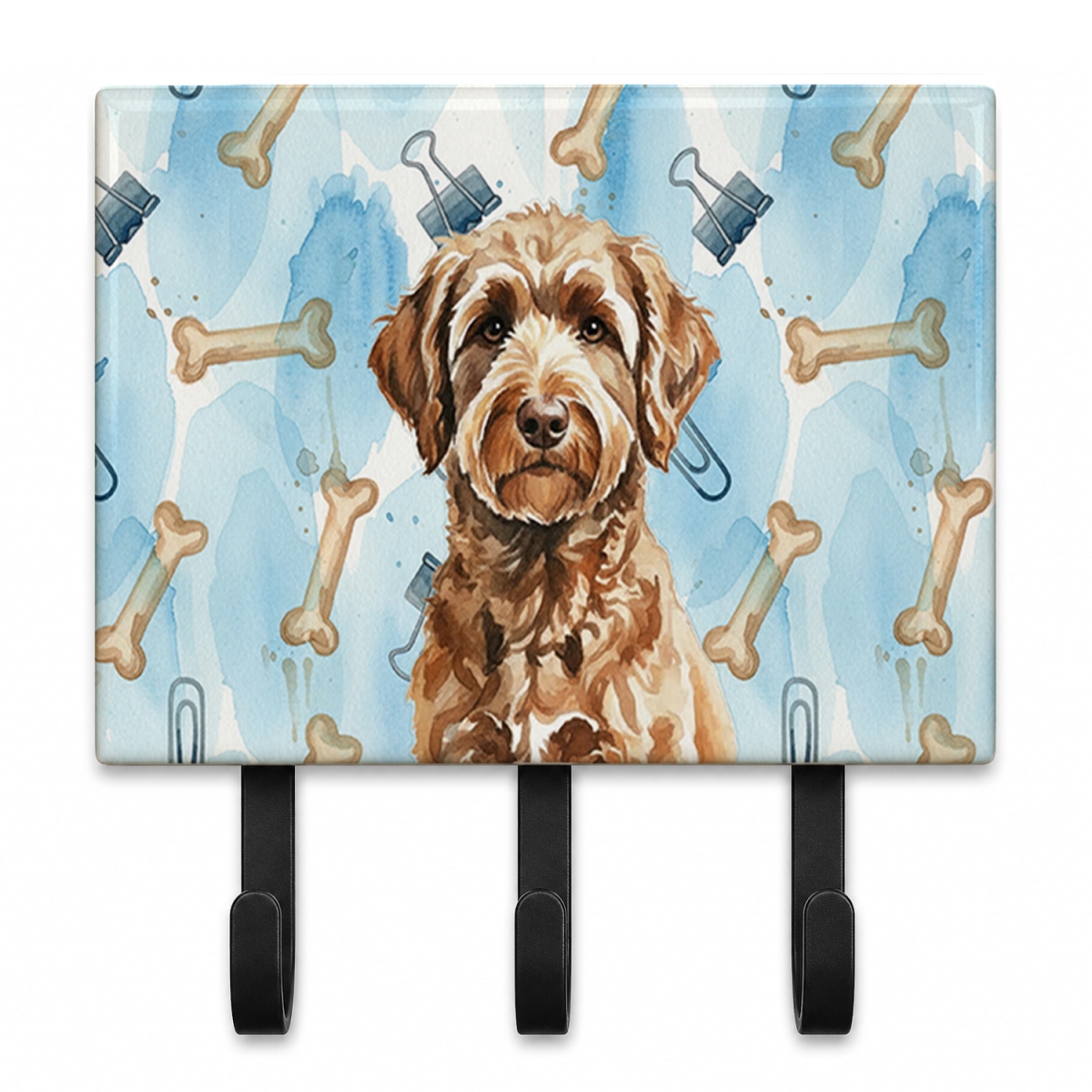 DAC9351TH68 9 x 6 in. Chocolate Labradoodle Coworker Leash or Key Holder