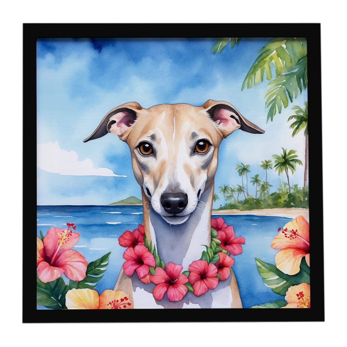 DAC6538MFP88 8 x 8 in. Whippet Luau Framed Metal Print