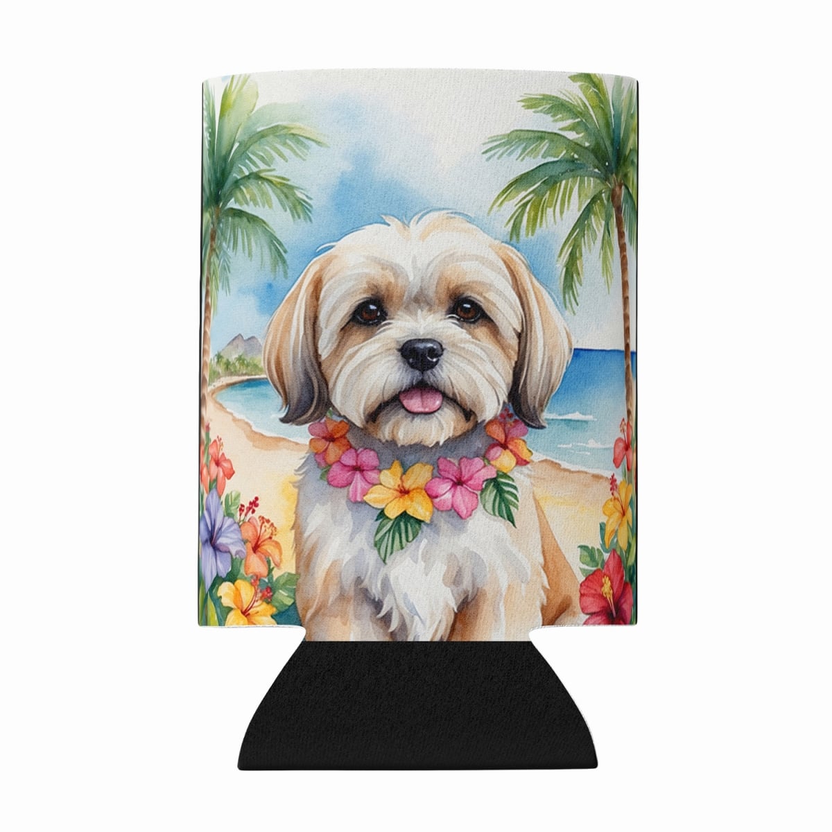 DAC6469CC 5 x 3 in. Lhasa Apso Luau Can or Bottle Hugger