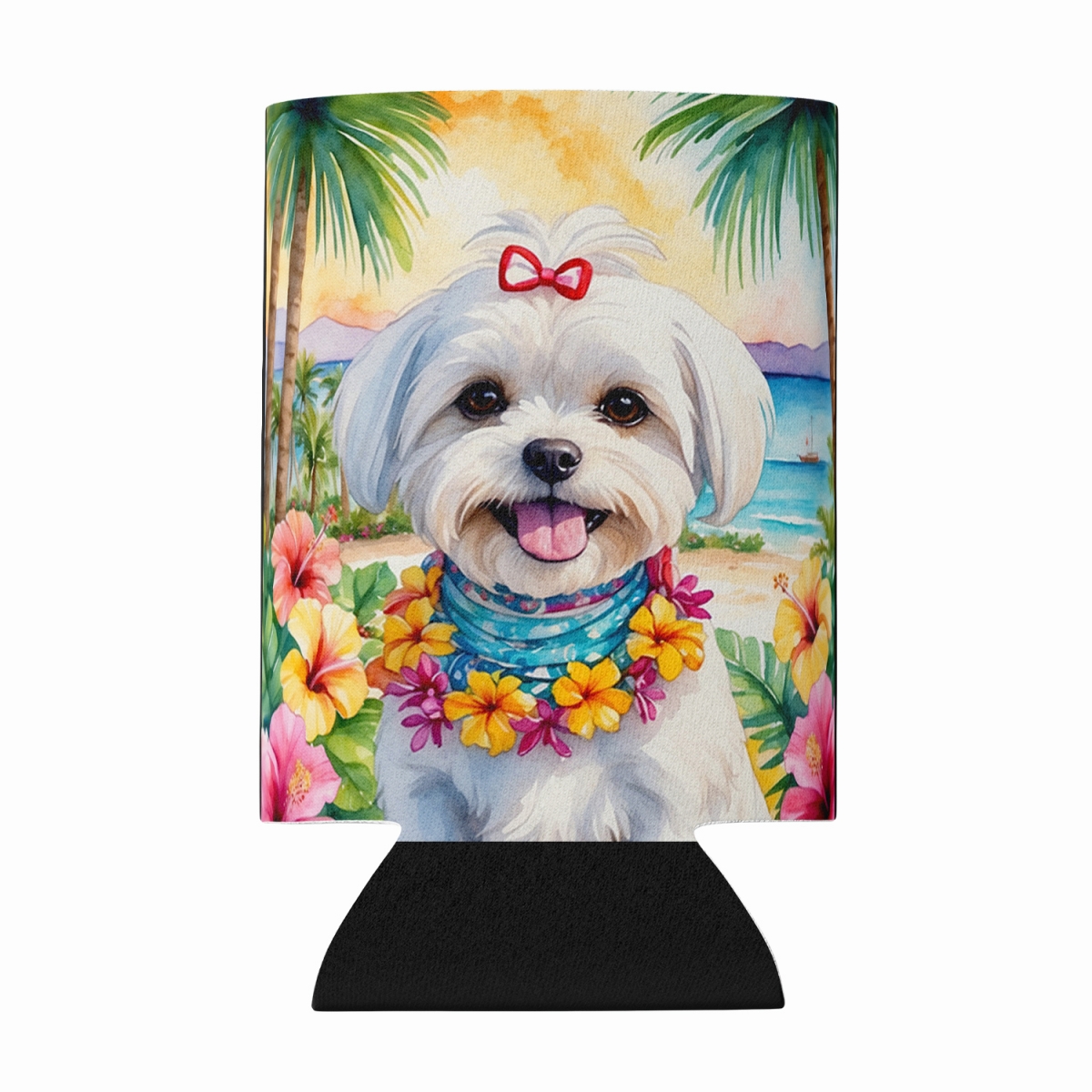 DAC6471CC 5 x 3 in. Maltese Luau Can or Bottle Hugger
