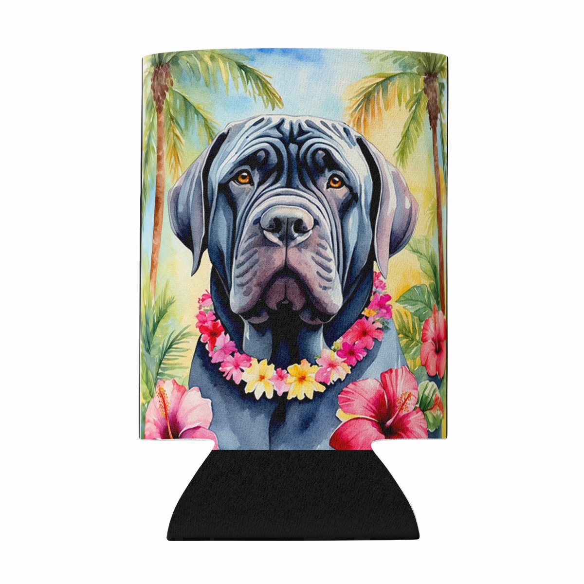 DAC6477CC 5 x 3 in. Neapolitan Mastiff Luau Can or Bottle Hugger