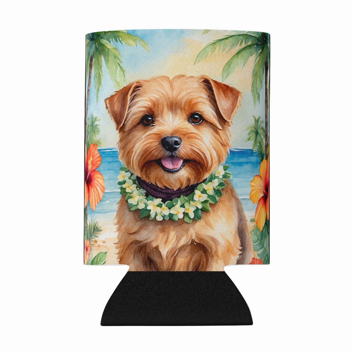 DAC6480CC 5 x 3 in. Norfolk Terrier Luau Can or Bottle Hugger