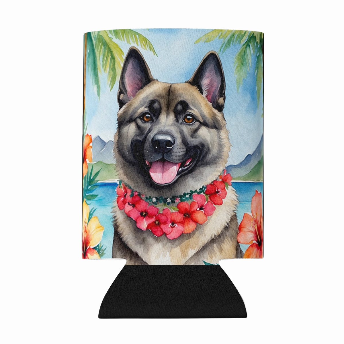 DAC6481CC 5 x 3 in. Norwegian Elkhound Luau Can or Bottle Hugger