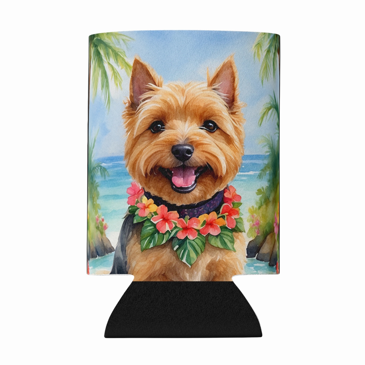 DAC6482CC 5 x 3 in. Norwich Terrier Luau Can or Bottle Hugger