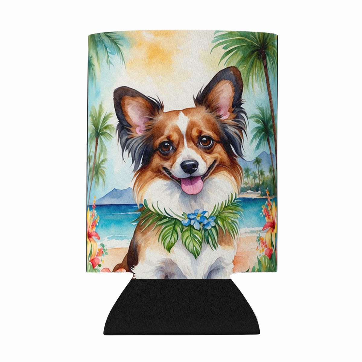 DAC6486CC 5 x 3 in. Papillon Luau Can or Bottle Hugger