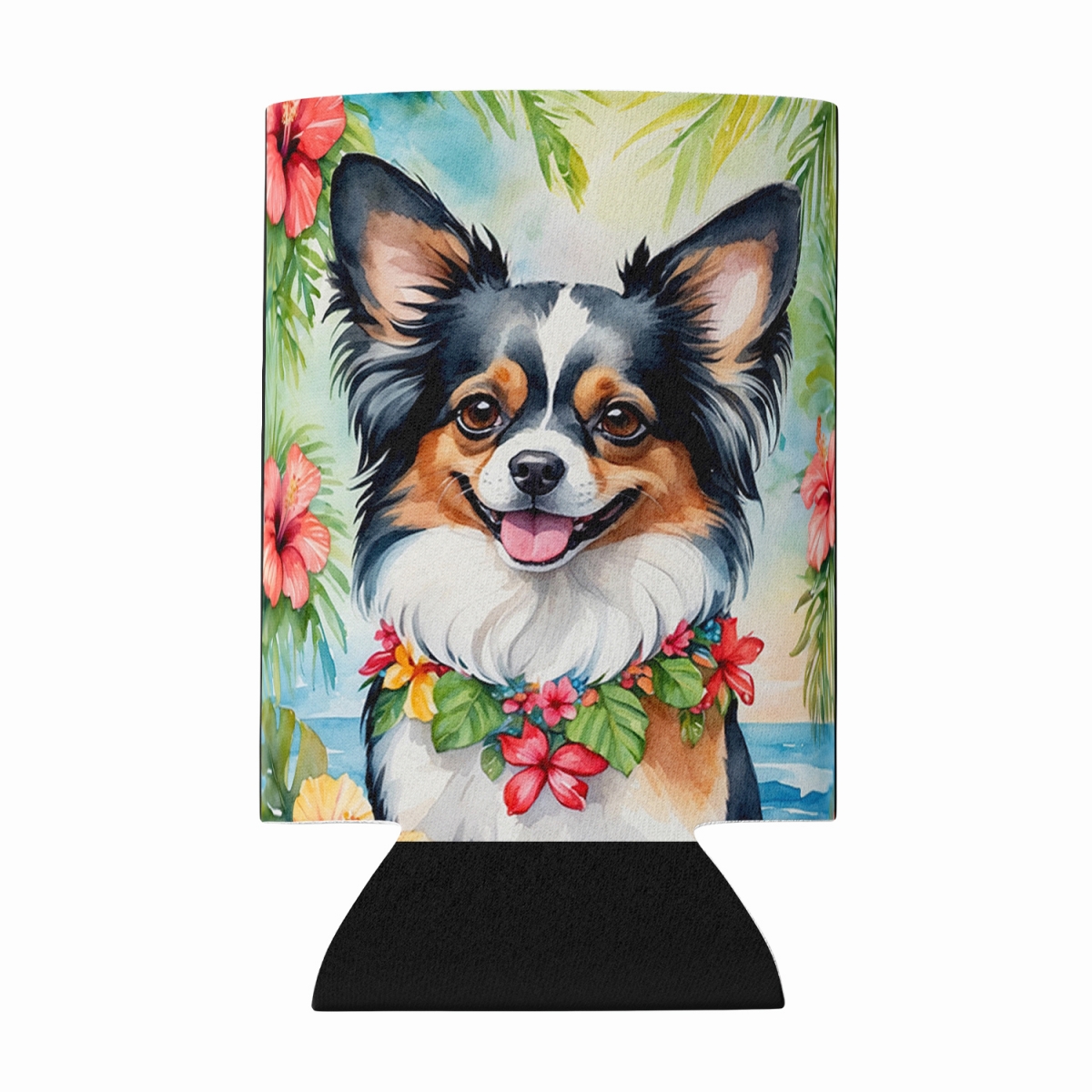 DAC6487CC 5 x 3 in. Papillon Luau Can or Bottle Hugger