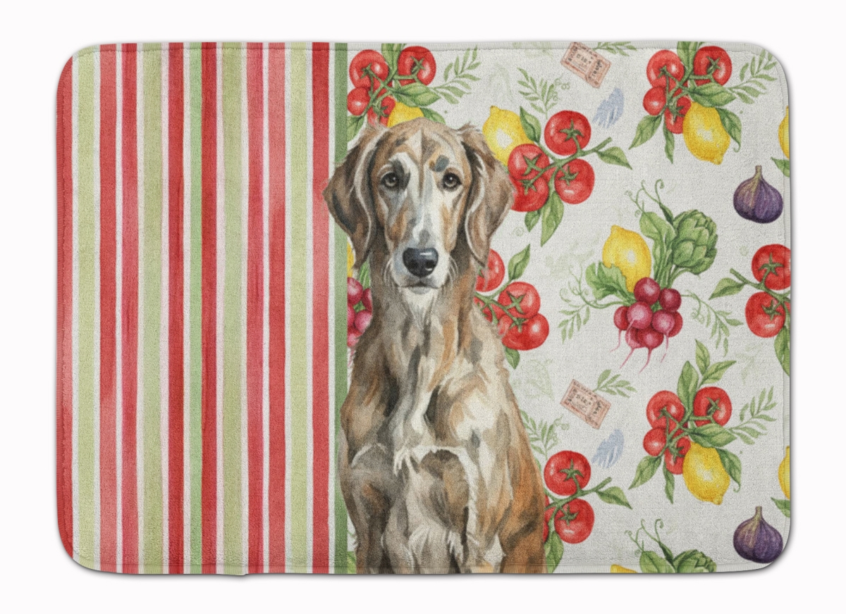 WDK8403RUG 19 x 27 in. Brindle Scottish Deerhound Vegetables Memory Foam Kitchen Mat