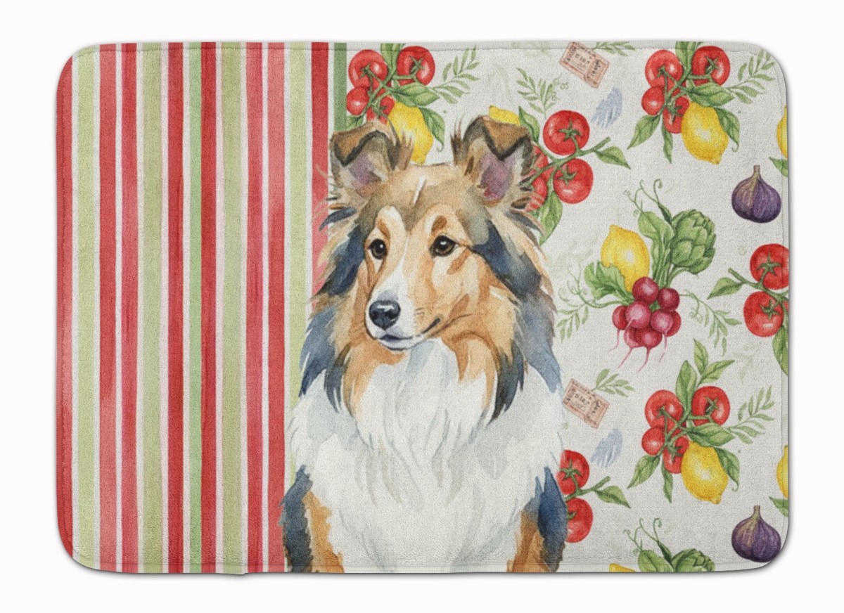 WDK8412RUG 19 x 27 in. Sable Sheltie Vegetables Memory Foam Kitchen Mat