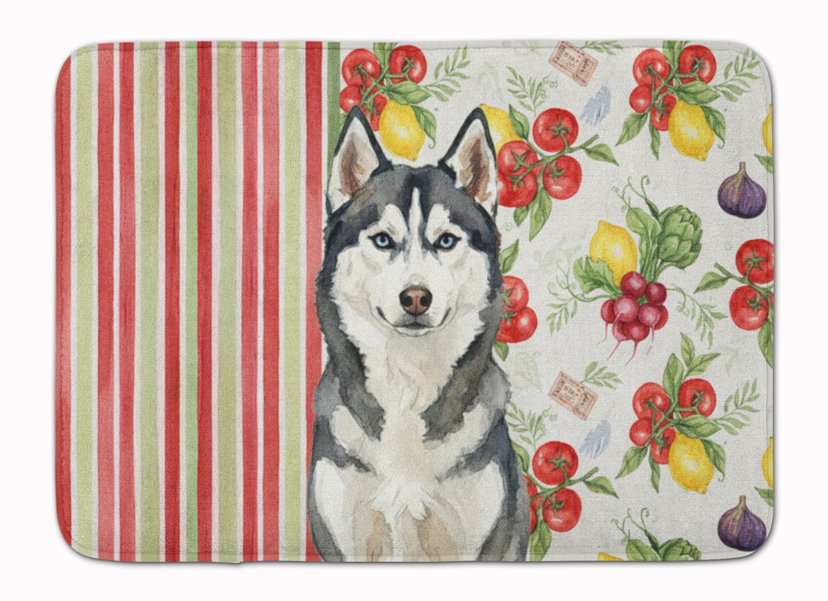 WDK8421RUG 19 x 27 in. Siberian Husky Vegetables Memory Foam Kitchen Mat