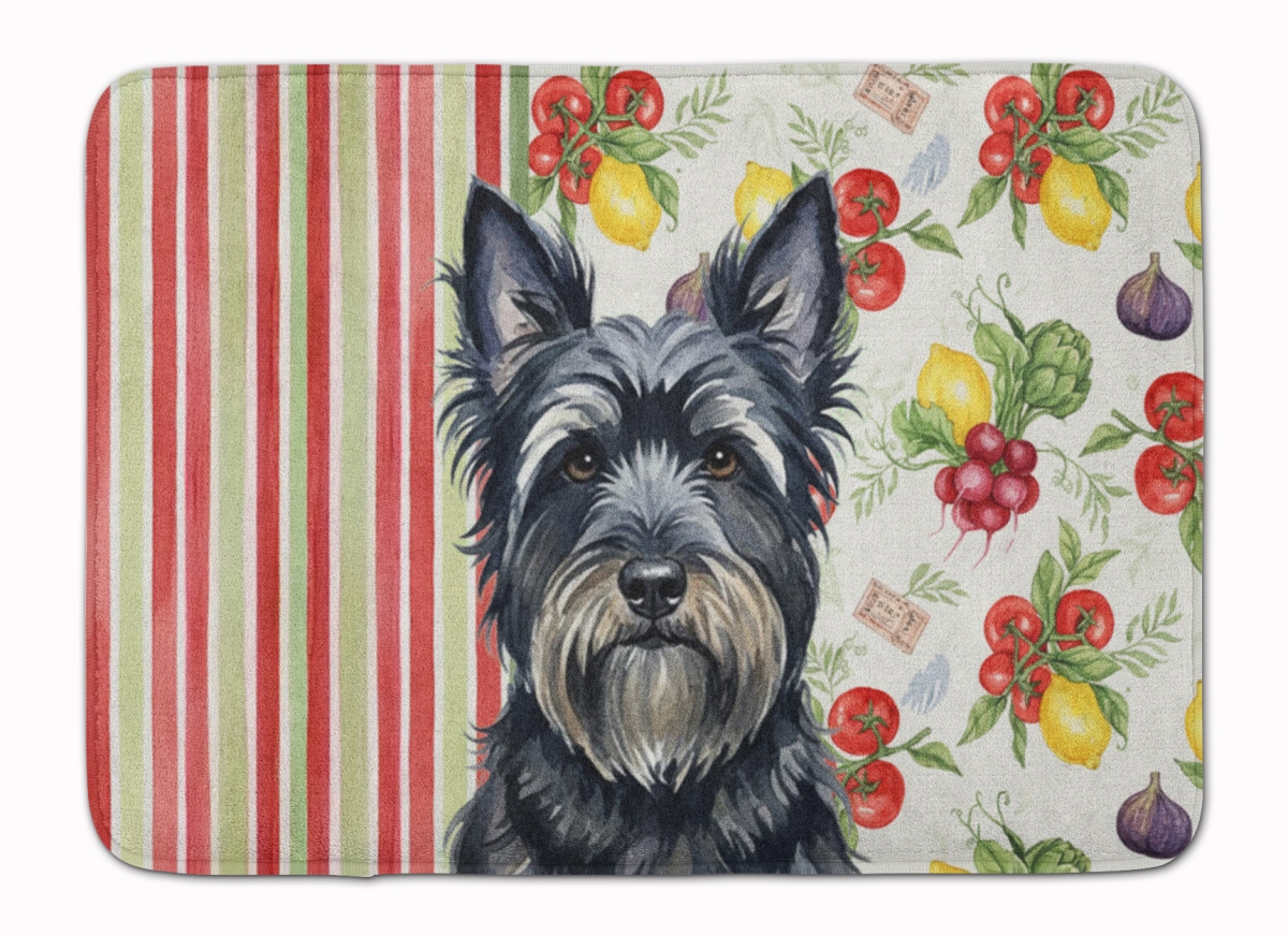 WDK8423RUG 19 x 27 in. Black Skye Terrier Vegetables Memory Foam Kitchen Mat