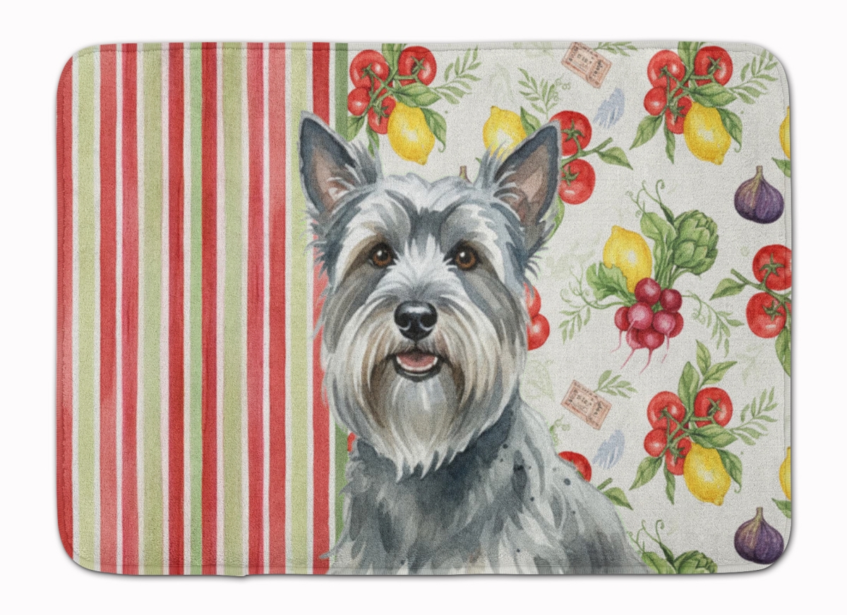 WDK8424RUG 19 x 27 in. Gray Skye Terrier Vegetables Memory Foam Kitchen Mat