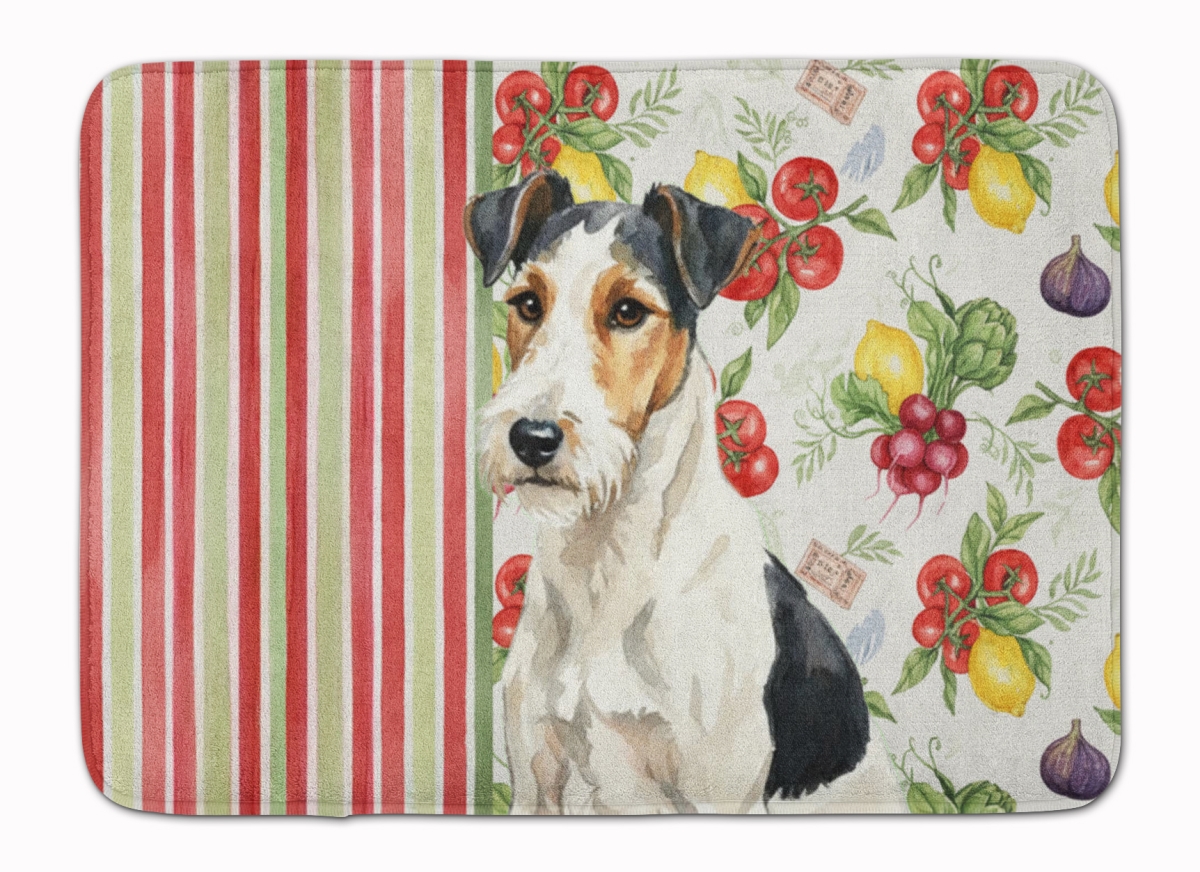 WDK8425RUG 19 x 27 in. Smooth Fox Terrier Vegetables Memory Foam Kitchen Mat