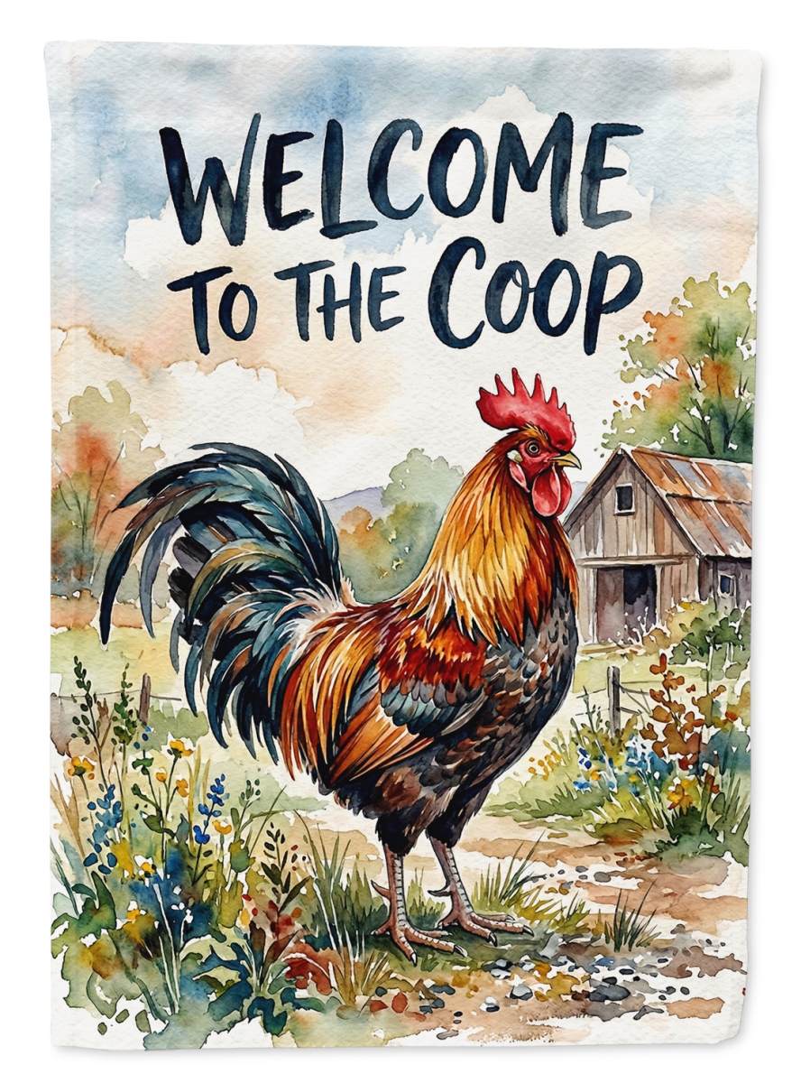 FNT1478CHF 40 x 28 in. Rooster Coop Welcome House Flag