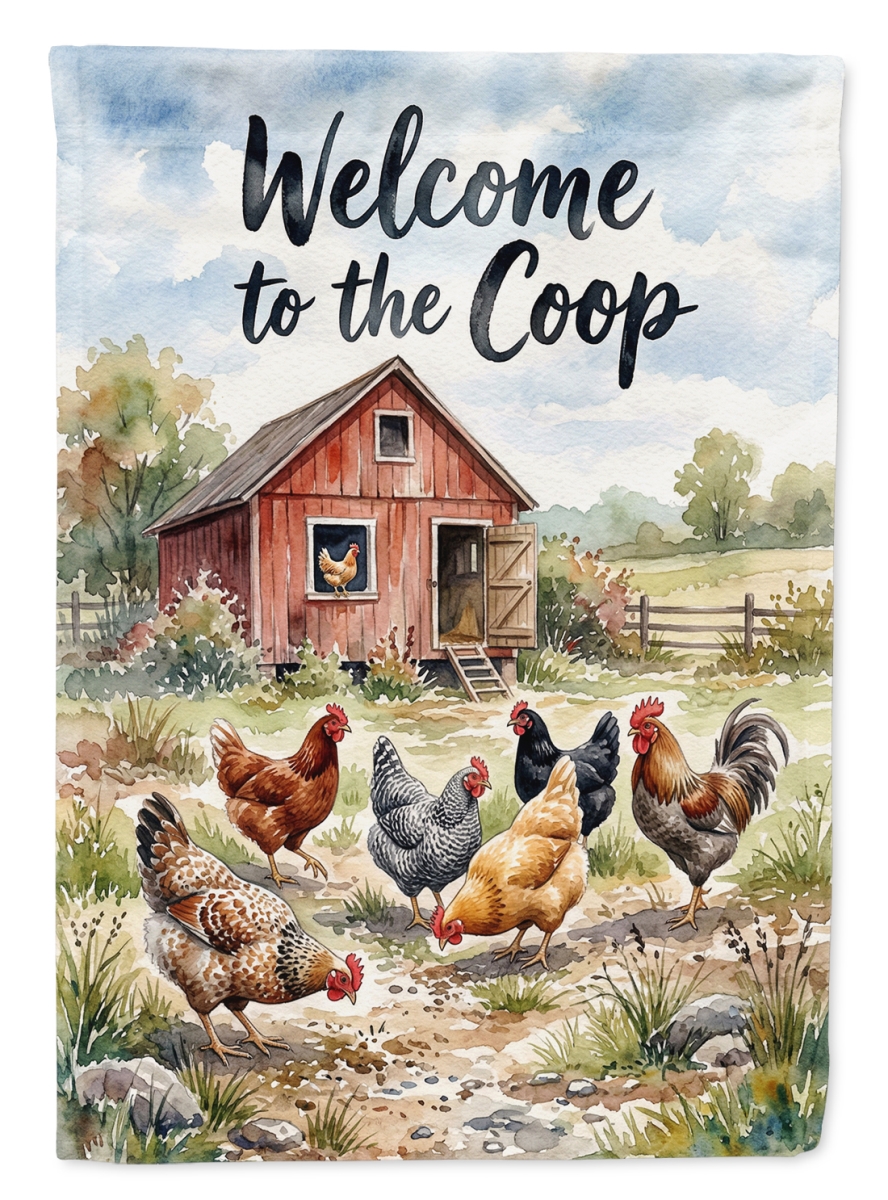 FNT1479CHF 40 x 28 in. Chicken Coop Welcome House Flag