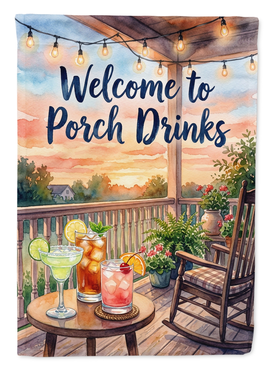 FNT1494CHF 40 x 28 in. Porch Drinks Welcome House Flag