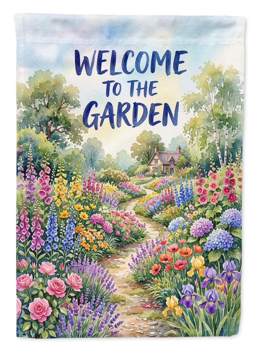 FNT1499CHF 40 x 28 in. Blooming Garden Welcome House Flag