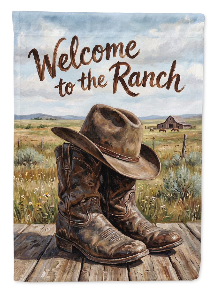 FNT1504CHF 40 x 28 in. Western Ranch Welcome House Flag