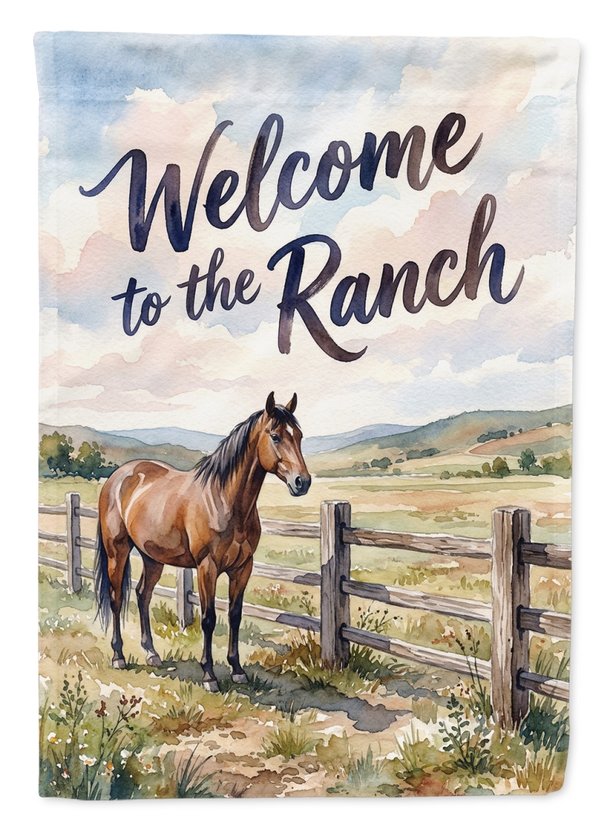 FNT1505CHF 40 x 28 in. Horse Ranch Welcome House Flag