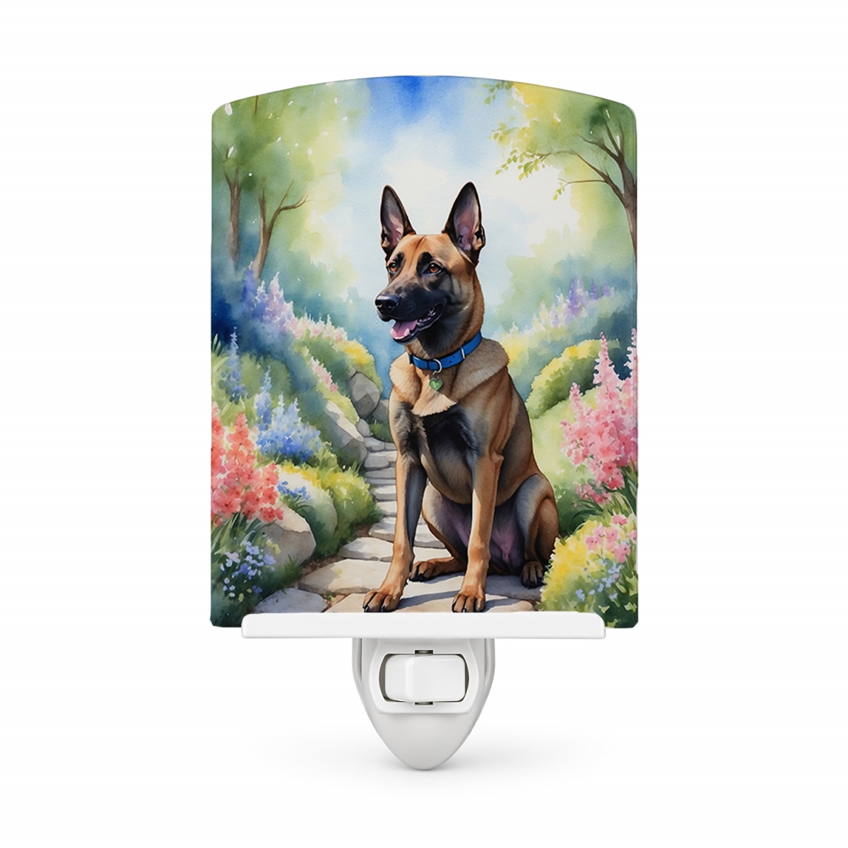 DAC6563CNL 6 x 4 in. Belgian Malinois Spring Garden Ceramic Night Light