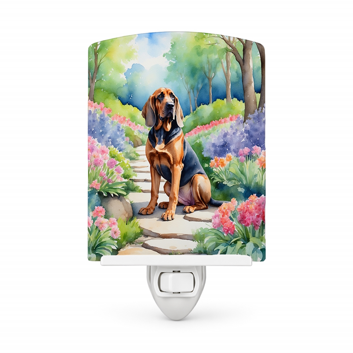 DAC6571CNL 6 x 4 in. Bloodhound Spring Path Ceramic Night Light