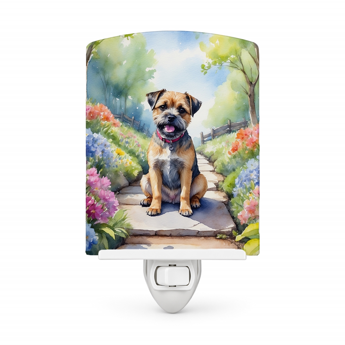 DAC6574CNL 6 x 4 in. Border Terrier Spring Path Ceramic Night Light