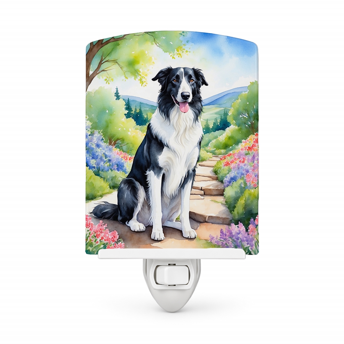 DAC6576CNL 6 x 4 in. Borzoi Spring Path Ceramic Night Light