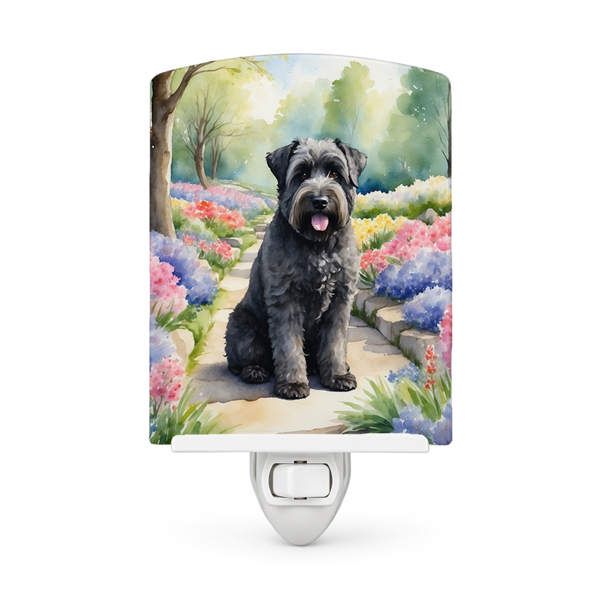DAC6579CNL 6 x 4 in. Bouvier Des Flandres Spring Path Ceramic Night Light
