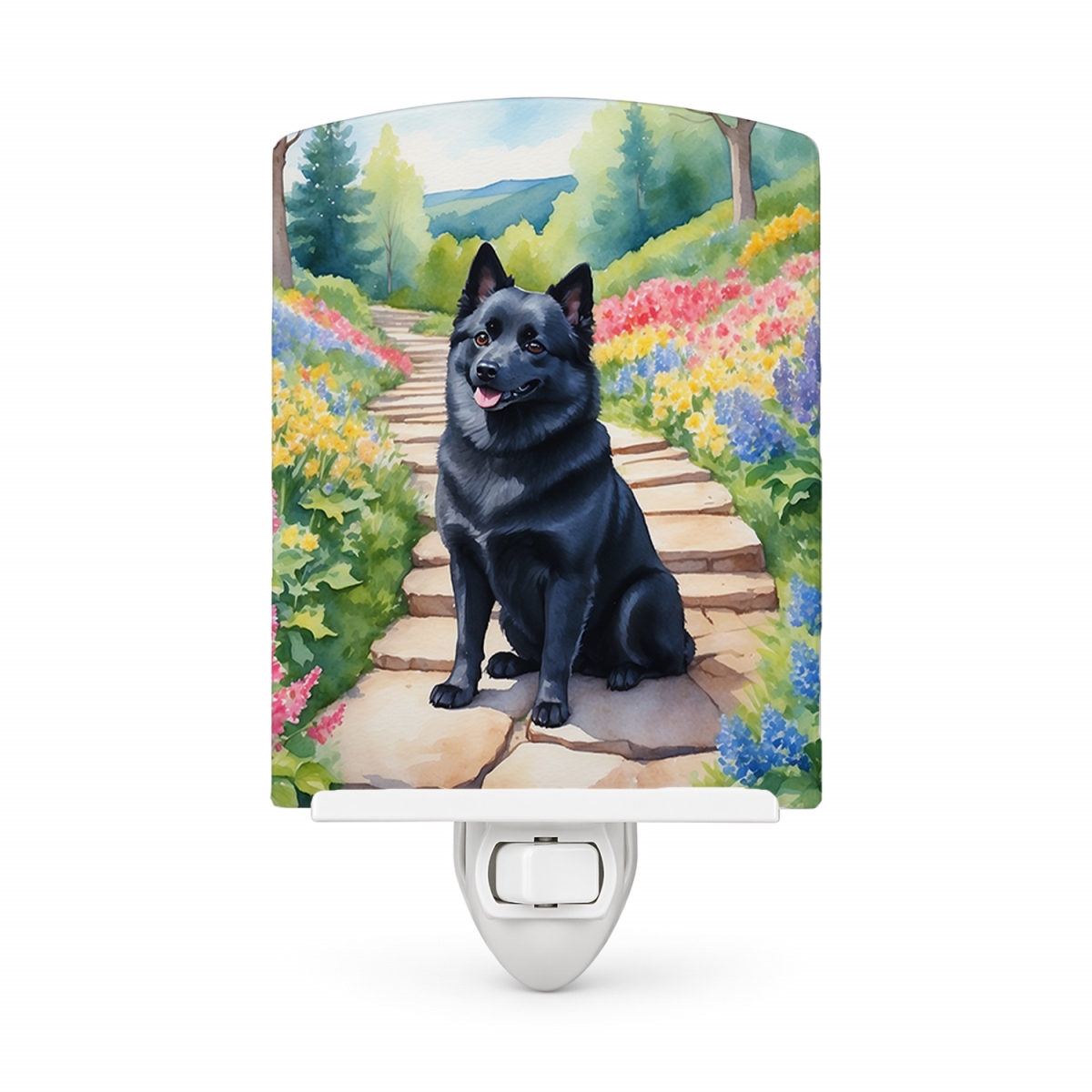 DAC6708CNL 6 x 4 in. Schipperke Spring Path Ceramic Night Light
