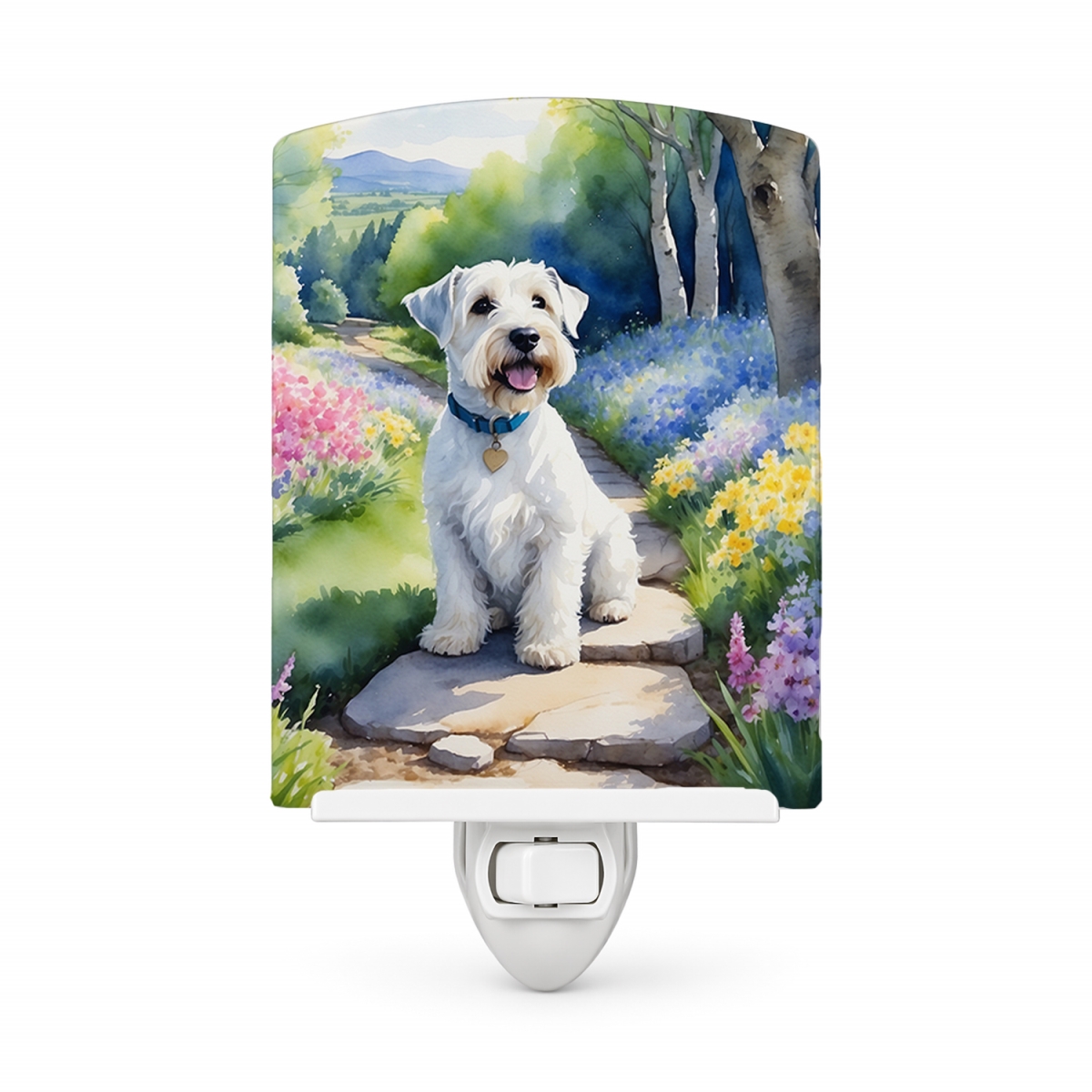 DAC6712CNL 6 x 4 in. Sealyham Terrier Spring Path Ceramic Night Light