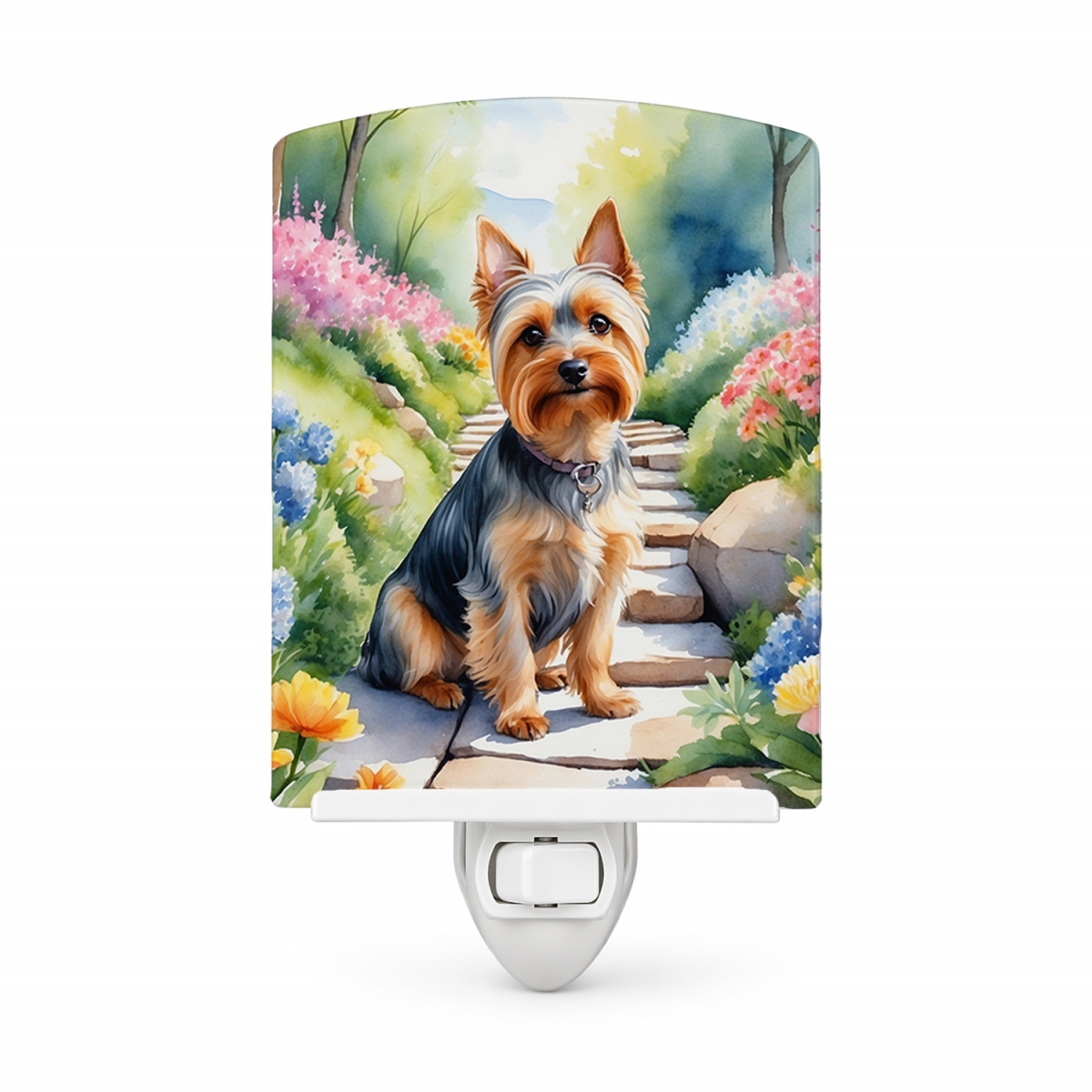 DAC6720CNL 6 x 4 in. Silky Terrier Spring Path Ceramic Night Light