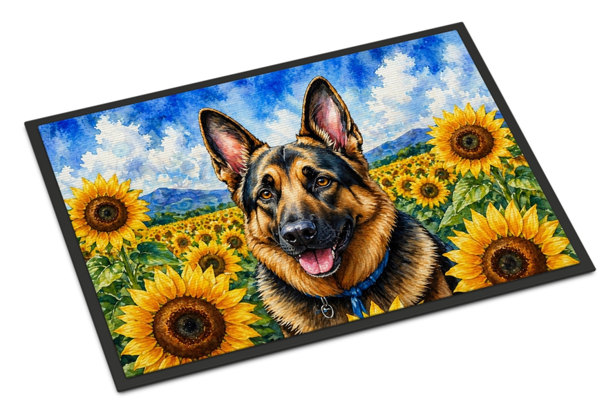 DAC6084JMAT 24 x 36 in. German Shepherd in Sunflowers Doormat